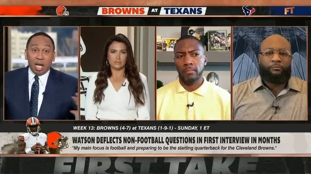 Discussing Deshaun Watson deflecting non-football questions | First Take смотреть онлайн