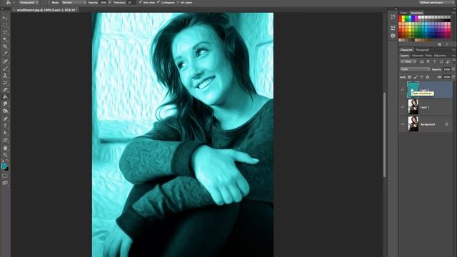 Oil Paint with history brush and color смотреть онлайн