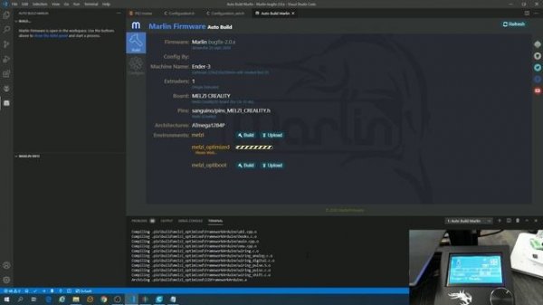 Mise a jour de Marlin 2.0.6.1 avec Visual Studio Code sur la Ender 3