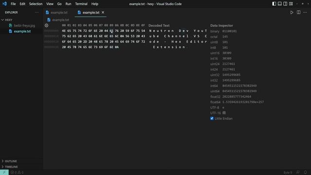 VS Code — Hex Editor Extension смотреть онлайн