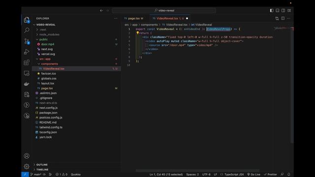 Video Reveal in React | Next.js, TypeScript, Tailwind смотреть онлайн