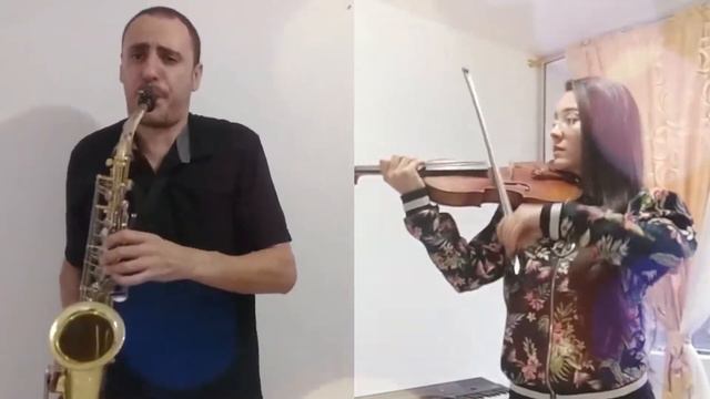 VIVO POR ELLA COVER VIOLÍN & SAXO (Mariana y John) смотреть онлайн
