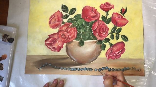 Нарисовать Жемчужные бусы в натюрморте. смотреть онлайн