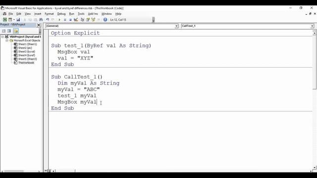 Excel VBA ByVal and ByRef difference | Passing argument by ByRef in VBA смотреть онлайн