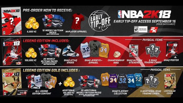 NBA 2k18 Shaq Legend Edition Gold! How to Play 2k18 Early with Free 250K VC + More! смотреть онлайн