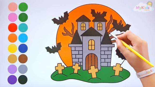 HALLOWEEN aprender a dibujar y colorear para niños - Dibujos para niños смотреть онлайн