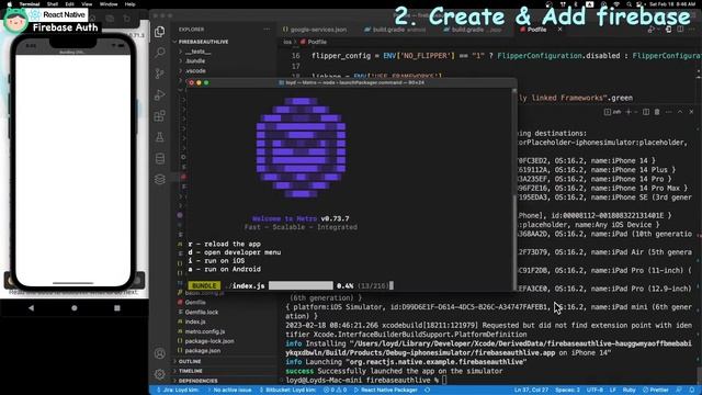 React native - Firebase Authentication setting (1) [ Create a project, set up firebase, add button] смотреть онлайн