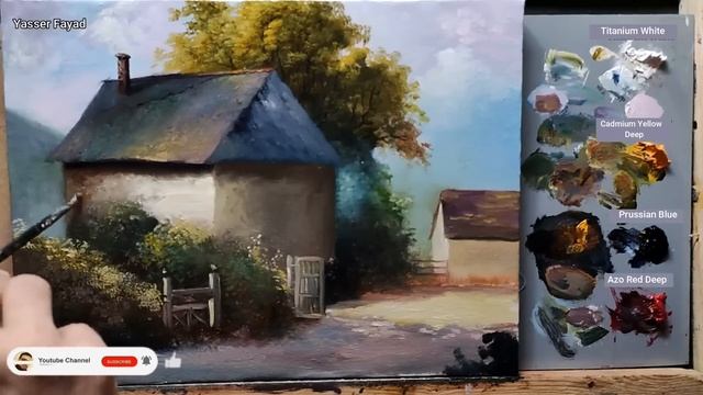 How I Paint Landscape Just By 4 Colors Oil Painting Landscape Step By Step 55 By Yasser Fayad