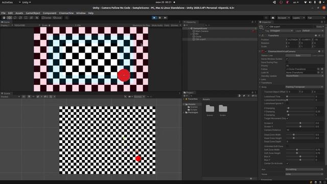 Плавное движение камеры за 2D или 3D объектом без кода. Unity. смотреть онлайн