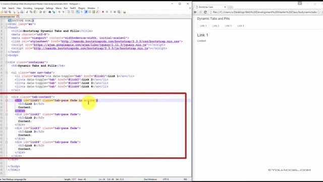 29. Bootstrap Dynamic Tabs and Pills смотреть онлайн