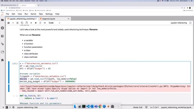 Refactoring in Python with Jupyter Notebook for Beginners смотреть онлайн