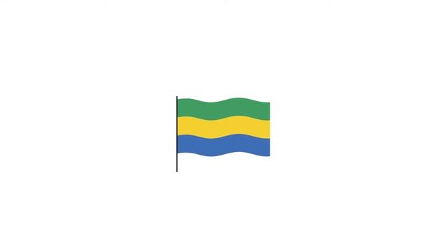 Gabon Leone flag Lottie JSON animation смотреть онлайн