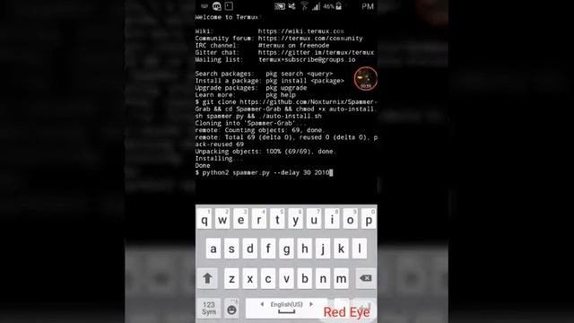 ارسال رسائل مزعجه ب Termux / تثبيت Spamer Grab علي Termux