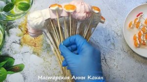 ?БУКЕТ ИЗ ЗЕФИРА, МАРМЕЛАДА И СУФЛЕ?Простой мастер класс? How to Make a Marshmallow Flower Bouquet