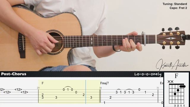 Lonely - Justin Bieber & benny blanco | Fingerstyle Guitar | TAB + Chords + Lyrics смотреть онлайн