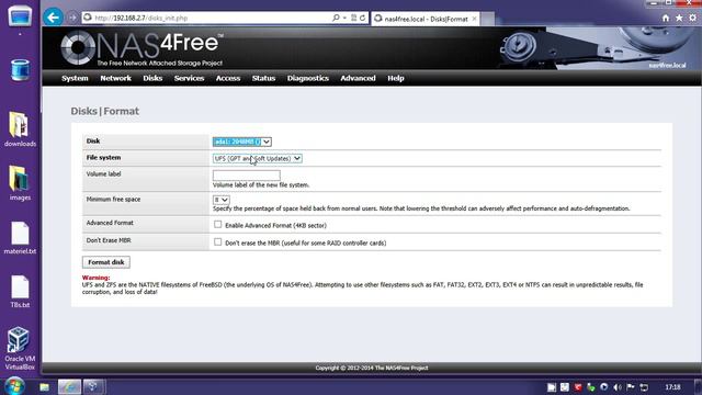 Nas4free Installation