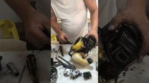 Ремонт триммера HUTER(1часть) полный разбор,уроки ремонта двухтактного мотора!!!