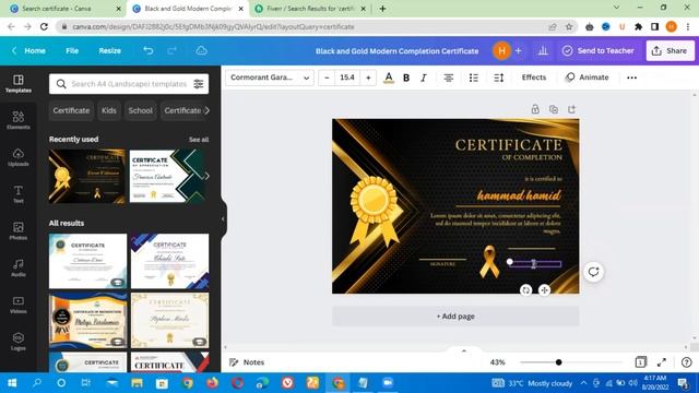 HOW TO MAKE A CERTIFICATE in CANVA | CERTIFICATE DESIGN inCANVA TUTORIAL in HINDI / URDU смотреть онлайн