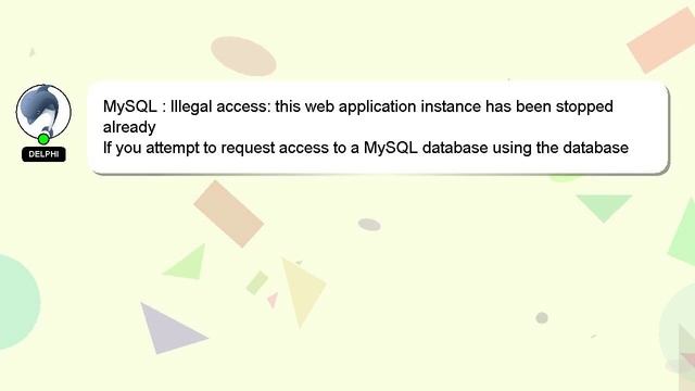 MySQL : Illegal access: this web application instance has been stopped already смотреть онлайн