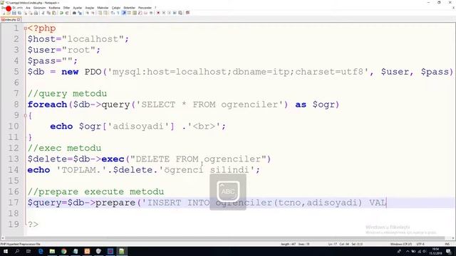 PDO prepare execute metodu смотреть онлайн