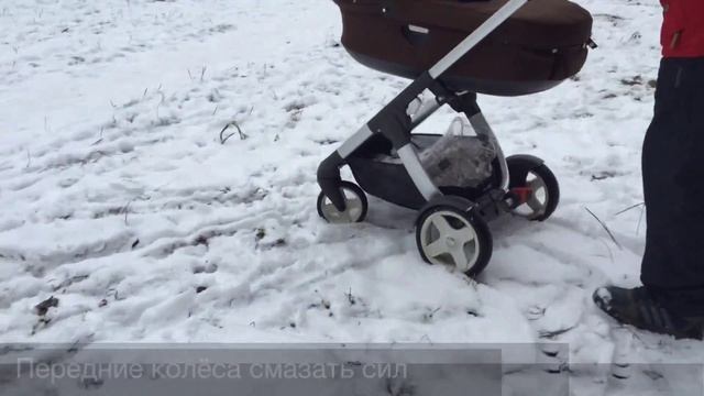 Коляска stokke Crusi не едет по снегу/stroller stokke crusi not go in the snow смотреть онлайн