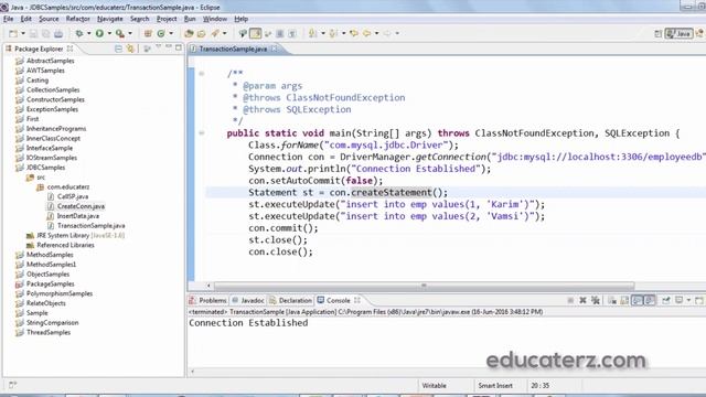 Java Programming Tutorial - 39 JDBC: Control transactions and Update database using batch processin смотреть онлайн