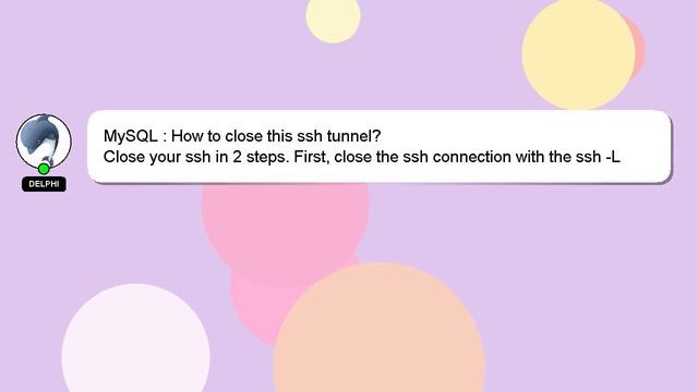 MySQL : How to close this ssh tunnel? смотреть онлайн