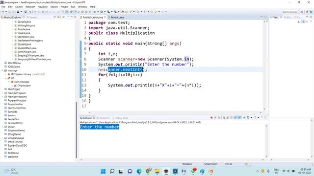 Java program to find the Multiplication table of given number смотреть онлайн