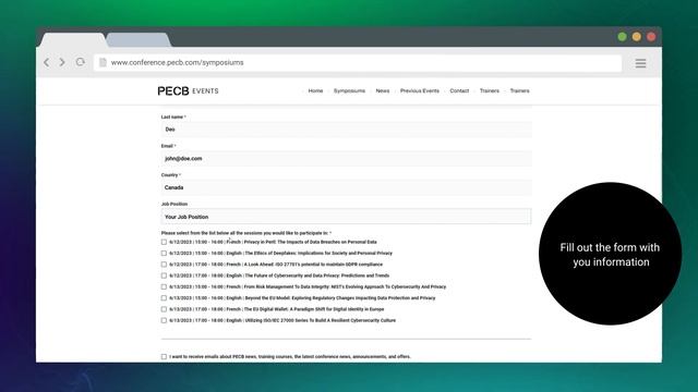 How to register for the PECB DataSafe Symposium 2023 смотреть онлайн