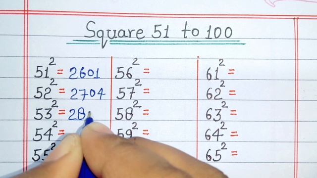 What is the square of 1 to 100 || square 1 to 100 || square 1 se 100 tak смотреть онлайн