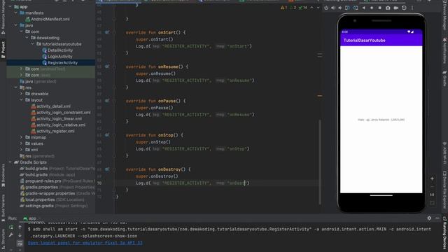 Tutorial Android Dasar (Kotlin) untuk Pemula - Part 9. Siklus Hidup/Lifecycle Activity смотреть онлайн