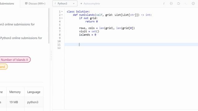 NUMBER OF ISLANDS - Leetcode 200 - Python смотреть онлайн