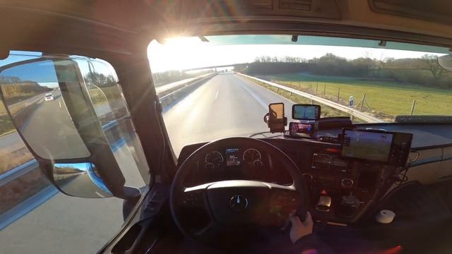 POV Truck driving Mercedes Actros 1851 in Steenfeld ?? 4K смотреть онлайн