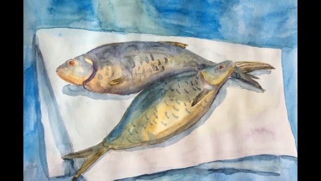 Натюрморт с рыбой. 2 класс. Преподаватель Любимова М.В. смотреть онлайн