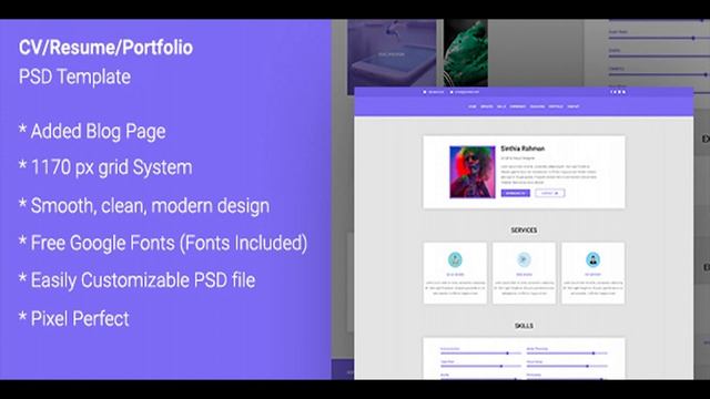 CV /RESUME / Portfolio PSD Template | Themeforest Website Templates and Themes смотреть онлайн