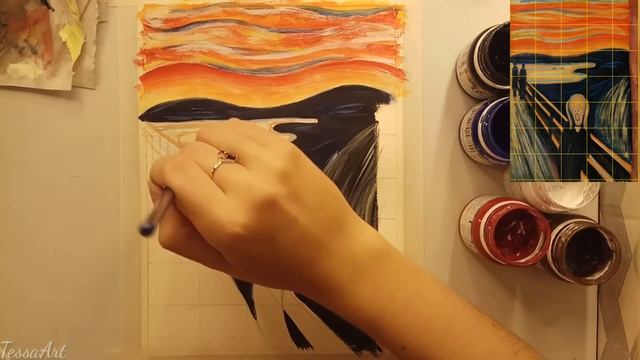 Мунк за 100 рублей! Крик гуашью (акрилом) смотреть онлайн