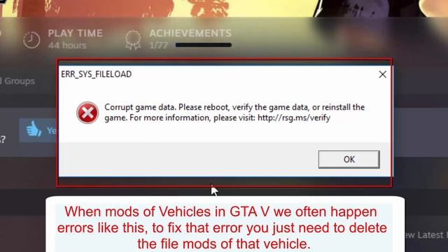 How To Fix GTA V  (Corrupt Game Data. Please Reboot Or Reinstall The Game.)