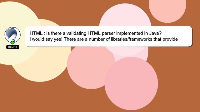 HTML : Is there a validating HTML parser implemented in Java? смотреть онлайн