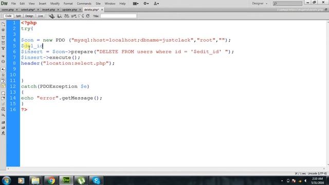 Delete | PHP PDO Tutorial 2019 | PHP PDO CRUD смотреть онлайн