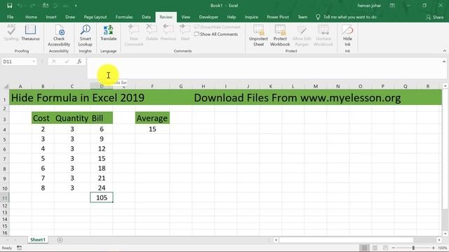 Hide Unhide Formula in Excel 2019 смотреть онлайн