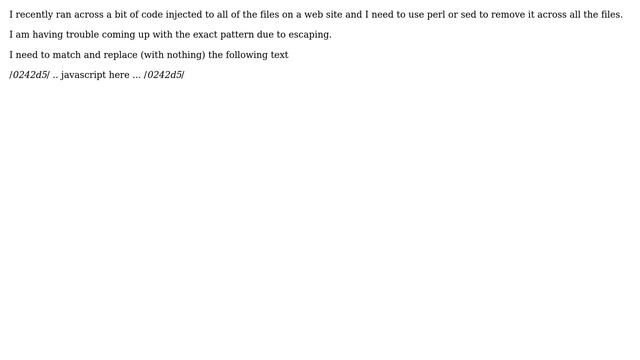 Perl or Sed to remove a web virus смотреть онлайн