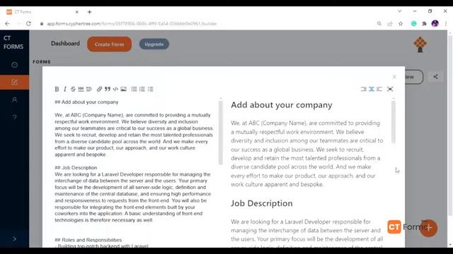 Laravel Job Template | CT Forms смотреть онлайн