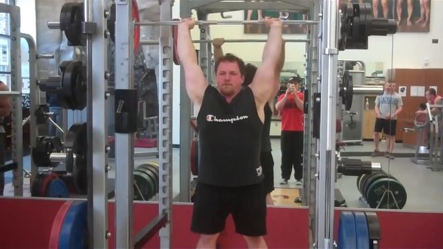 Zack McCarley strict press 205x5 (First overhead after pneumonia) смотреть онлайн