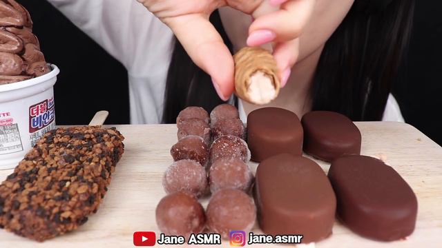 ASMR CHOCOLATE ICE CREAM FEAST *PARFAIT, BIG DIPPIN' DOTS, CONE 초콜릿 아이스크림 파르페, 구슬 먹방 MUKBANG