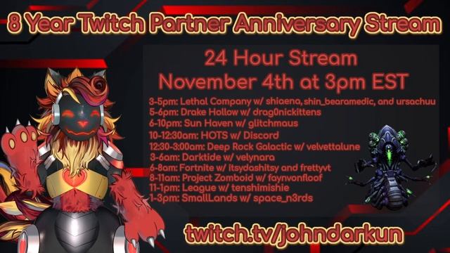 24 Hour 8th Year Twitch Partner Anniversary Stream! смотреть онлайн