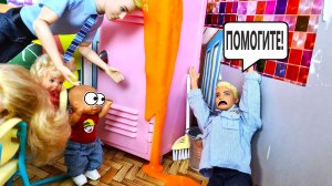 ВОТ ЭТО ПОВОРОТ!? ПОЛИЦЕЙСКИЙ В ШКОЛЕ В СЛАЙМЕ) Катя и Макс веселая семейка! куклы Барби Даринелка