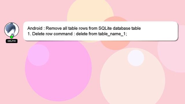 Android : Remove all table rows from SQLite database table смотреть онлайн