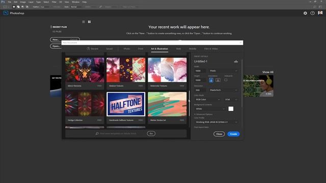 The New Document Dialog & Photoshop Templates In Photoshop CC 2017 смотреть онлайн