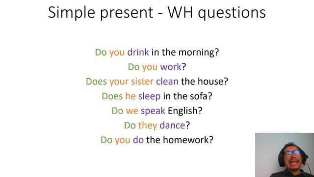 Simple present WH questions смотреть онлайн