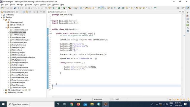 33. Core Java - Write a Program to access elements using Iterator and ListIterator смотреть онлайн